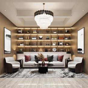 现代接待室3D模型下载